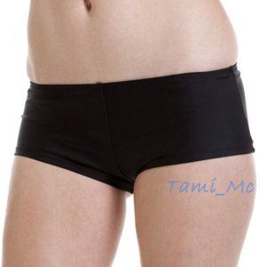 new SMALL swim bottom boyshort brief bikini BLACK size 4 6